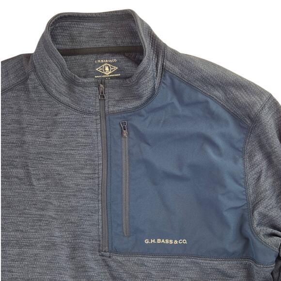G.H. Bass | Blue Quarter Zip Fleece with Chest Pocket | Size M - Picture 2 of 4